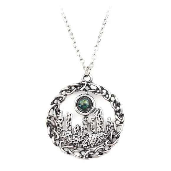 Stones Circle Henge Outlander Amulet Stonehenge Opal Gemstone Pendant Necklace - Picture 3 of 6